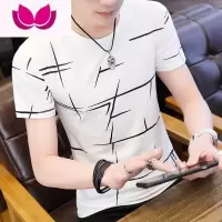 七斓2023夏季新款冰丝短袖t恤男士韩版上衣打底衫半袖衣服潮牌体恤男