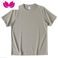 七斓日系300g针碳素磨毛短袖t恤男厚实不透卡其色美式基础款