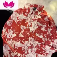 七斓日系复古vintage港风花衬衫男女小众设计感潮流痞帅宽松长袖衬衣