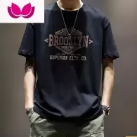 七斓潮牌美式短袖T恤男宽松大码上衣夏季潮流ins半袖休闲体恤