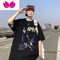 七斓美式复古高街t恤男夏季oversize潮牌短袖男装设计感小众潮流上衣