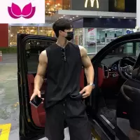 七斓美式运动背心男无袖T恤潮牌健身夏季坎肩痞帅训练显肌肉老头汗衫