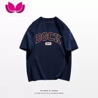 七斓vintage美式创意字母印花T恤男夏季ins潮牌街头港风宽松短袖
