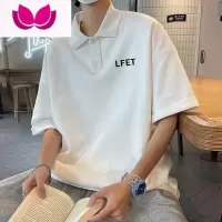 七斓2023夏装新款短袖Polo衫男士宽松翻领t恤港风百搭学生半袖上衣潮