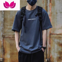七斓2023新款夏季印花短袖T恤男日系潮牌宽松休闲衣服半袖体恤潮