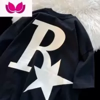 七斓R星高街短袖t恤男夏季ins潮牌美式西海岸上衣服潮流宽松
