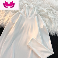 七斓可翻高领长袖T恤男纯色ins休闲百搭潮流港风宽松打底衫