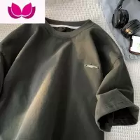 七斓短袖t恤男夏季oversize潮牌宽松百搭休闲体恤衫美式潮流简约半袖
