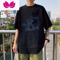 七斓短袖t恤男夏季潮流ins卡通涂鸦宽松百搭半袖上衣韩版帅气休闲体恤