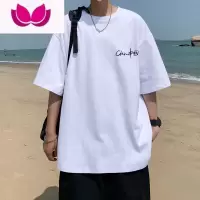 七斓短袖t恤男潮流夏季新款潮牌宽松夏天男装衣服2023打底衫体恤