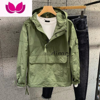 七斓新款秋季日系简约休闲连帽外套潮流百搭帅气青年夹克上衣男