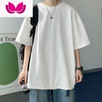 七斓纯色短袖t恤男夏季潮牌百搭上衣服ins潮流港风宽松大码打底衫
