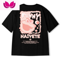 七斓oversize短袖男宽松大码潮牌新款嘻哈高街夏季情侣装半袖t恤