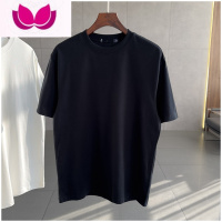 七斓特!特!260g精梳双纱棉…男士纯色宽松圆领打底短袖T恤