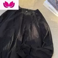 七斓破洞长袖t恤男生潮牌痞帅圆领卫衣潮流内搭高级感打底衫
