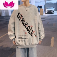 七斓vintage美式复古樱花无帽卫衣男oversize加绒潮牌设计感小众上衣