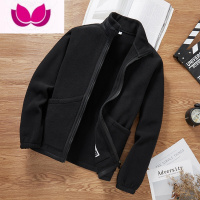 七斓新款颗粒绒外套男士运动开衫卫衣潮牌立领休闲摇粒绒夹克男