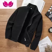 七斓新款颗粒绒外套男士运动开衫卫衣潮牌立领休闲摇粒绒夹克男