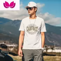 七斓[冰氧吧] 凉感冰丝短袖T恤男潮牌美式复古印花夏季体恤男生半袖潮