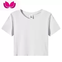 七斓T恤女夏季2023年新款白色短袖奶蓝色高腰短款bm修身短上衣ins