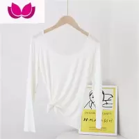 七斓莫代尔打底衫女长袖薄款修身大码显瘦内搭秋衣圆领紧身t恤女