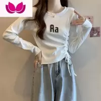 七斓设计感小众长袖T恤女冬2023新款学生显瘦打底衫百搭气质上衣