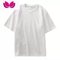 七斓美式320gt恤男夏季复古厚实打底衫白色三本针短袖男女款