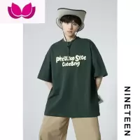七斓S 2023夏季新款男女发泡印花短袖T恤宽松潮流百搭学生青少年
