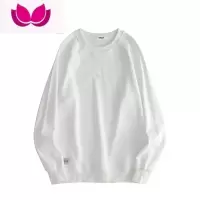 七斓美式340g圆领卫衣男2023新款打底衫纯色灰色潮牌上衣