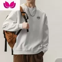 七斓春季款军绿色潮牌圆领套头卫衣男士夏季长袖T恤衫上衣服男款