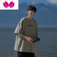 七斓@240G发泡短袖t恤男2023新款夏季日系潮牌男生体恤