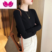 七斓德绒打底衫女冬款洋气内搭黑色长袖T恤保暖加厚早秋chic上衣