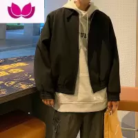 七斓日系复古宽肩外套潮牌短款休闲翻领夹克男士高级感痞帅上衣