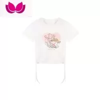 七斓甜美可爱温柔白色正肩显瘦短袖T恤女夏季设计感短款小众圆领上衣