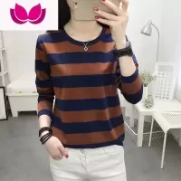 七斓春装长袖t恤女士宽松大码打底衫中年妈妈遮肚秋衣外穿上衣服