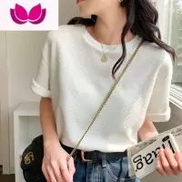 七斓华夫格白色t恤女短袖夏季2023年新款设计感小众纯色半袖ins潮上衣