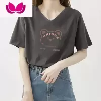 七斓2022夏季新款女士大码宽松短袖T恤女宽松垂感时尚打底衫正肩上衣