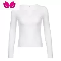 七斓KINGGIRL美式复古基础款灰色上衣圆领排扣修身显瘦百搭长袖T恤女