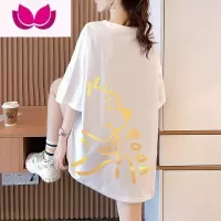 七斓大码女装宽松韩版短袖t恤女2023新款设计感小众夏季黑色上衣