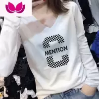 七斓欧货V领t恤女长袖夏薄款上衣2023年新款早秋内搭设计感打底衫