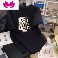 七斓正肩圆领短袖T恤女夏短款宽松韩版ins潮灰色上衣体恤百搭夏季