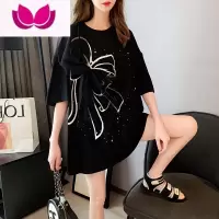 七斓2023年新款夏季蝴蝶结短袖T恤女网红设计感小众上衣大码韩版ins潮