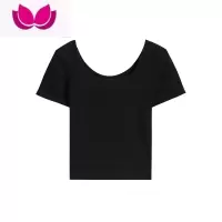 七斓 方领/U领 T恤女夏季薄款新款休闲白色露锁骨修身短袖上衣