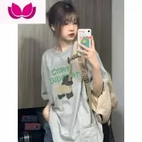 七斓美式复古正肩质感t恤女夏季宽松oversize体恤小众独特别致上衣服