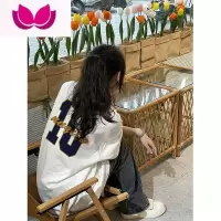 七斓美式学院风白色短袖t恤女夏新款设计感半袖宽松oversize上衣