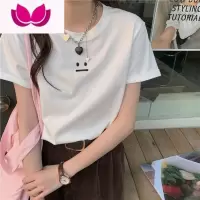 七斓红色刺绣T恤女夏季2023新款设计感休闲宽松显瘦短袖港味chic上衣