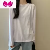 七斓ins超火长袖T恤女冬内搭纯色打底衫韩版潮学生外穿宽松上衣服