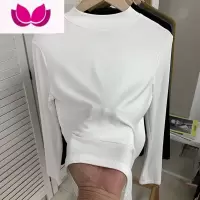 七斓欧货半高领款纯色大码内搭长袖打底衫t恤女显瘦百搭洋气上衣