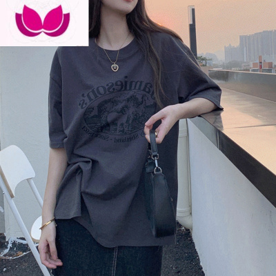 七斓美式街头复古t恤女早春内搭打底衫小众设计感短袖夏季上衣