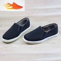 老北京布鞋男女冬季保暖棉鞋千层底布鞋加绒黑色棉布鞋二棉鞋